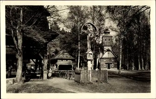 Ak Rožnov pod Radhoštěm Rosenau unter Radhost Region Zlin, Valasske museum v prirode