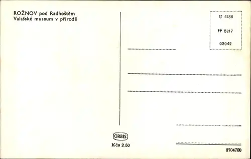 Ak Rožnov pod Radhoštěm Rosenau unter Radhost Region Zlin, Valasske museum v prirode