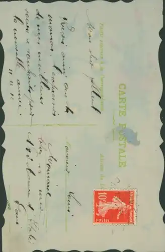 Zelluloid Ak Blumen, Stechpalme, Mistelzweige