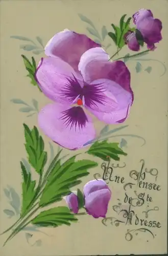 Zelluloid Ak Stiefmütterchen