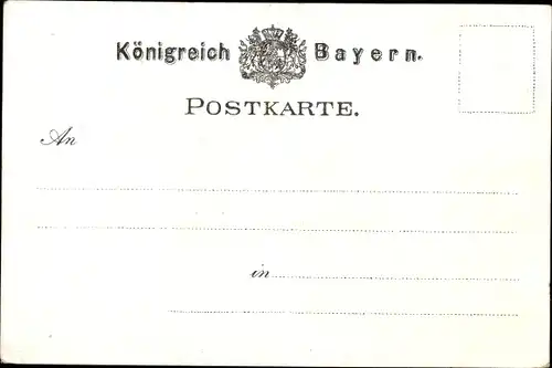 Litho Bad Kissingen Unterfranken Bayern, Arkadenbau im Kurgarten, Gesamtansicht