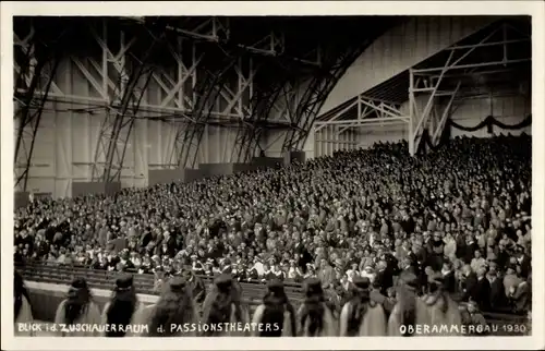 Foto Ak Oberammergau in Oberbayern, Passionstheater, Zuschauerraum, 1930