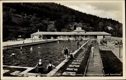 Ak Bad Herrenalb im Schwarzwald, Freibad