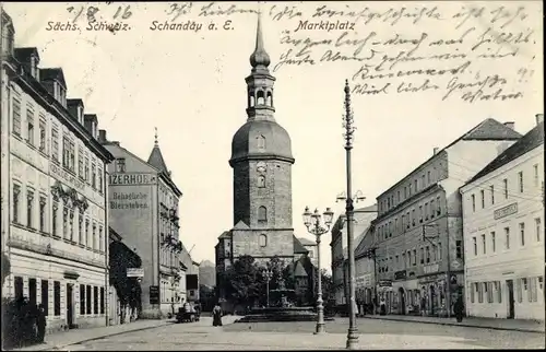 Ak Bad Schandau Sächsische Schweiz, Marktplatz