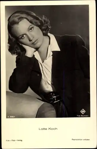 Ak Schauspielerin Lotte Koch, Portrait, Ufa Film