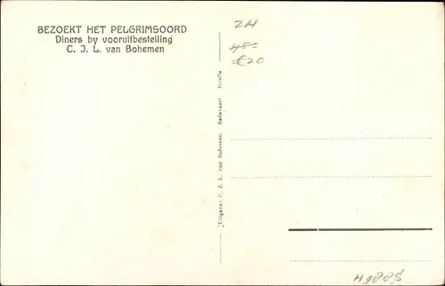 Ak Brielle Südholland, Huis der twee Getuigen, Café Het Pelgrimsoord