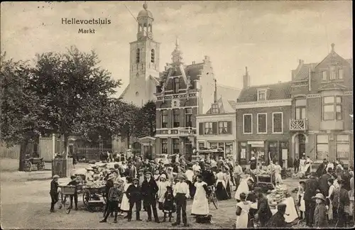 Ak Hellevoetsluis Südholland, Markt