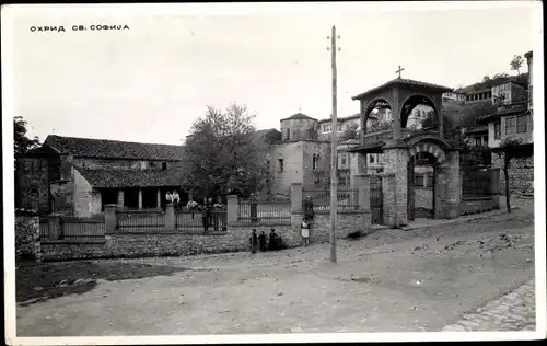 Ak Ohrid Mazedonien, Hl. Sofia, Dorfpartie, Straßenansicht