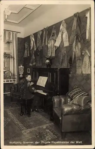 Ak Wolfgang Goerner, der jüngste Kapellmeister der Welt, Musik Korps, Leitung Otto Goerner, Berlin