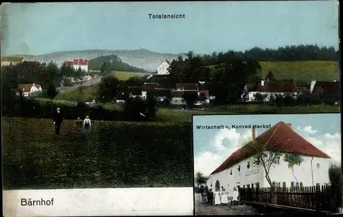 Ak Bärnhof Neuhaus an der Pegnitz Mittelfranken, Gesamtansicht, Wirtschaft Konrad Herbst