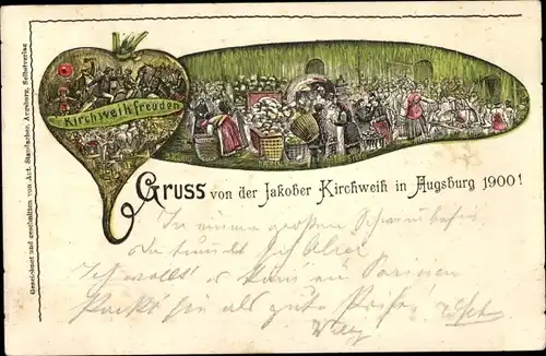 Litho Augsburg in Schwaben, Jakober Kirchweih 1900