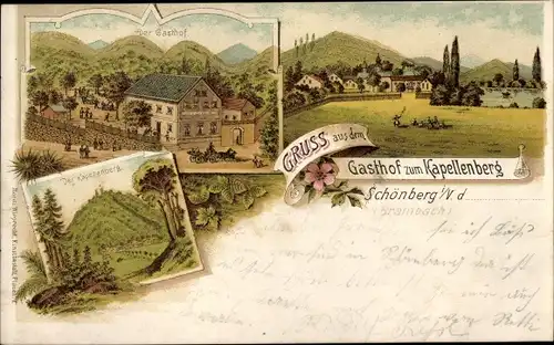 Litho Schönberg am Kapellenberg Bad Brambach im Vogtland, Gasthof zum Kapellenberg