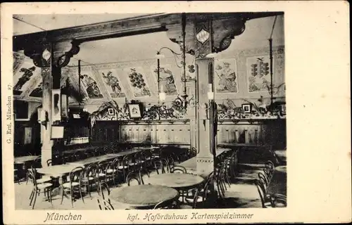 Ak München Bayern, Kgl. Hofbräuhaus, Kartenspielzimmer, Innenansicht