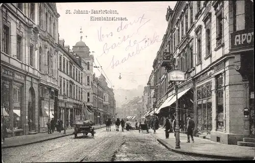 Ak St. Johann Saarbrücken im Saarland, Eisenbahnstraße, Apotheke