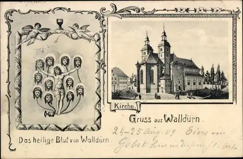 Ak Walldürn im Odenwald Baden, Das heilige Blut von Walldürn, Kirche