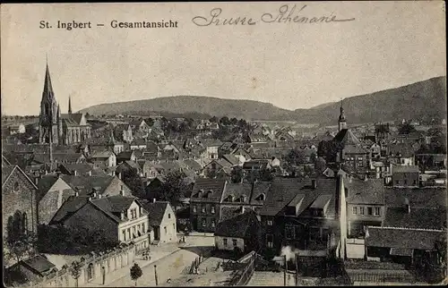 Ak Sankt Ingbert im Saarland, Totalansicht der Ortschaft