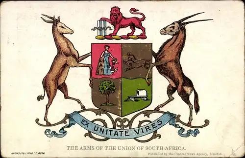 Wappen Ak Südafrika, The Arms of the Union of South Afrika