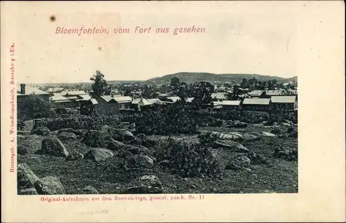 Ak Bloemfontein Südafrika, Blick vom Fort aus