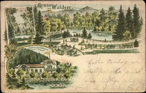 Litho Waldsee Freiburg im Breisgau, Restaurant waldsee