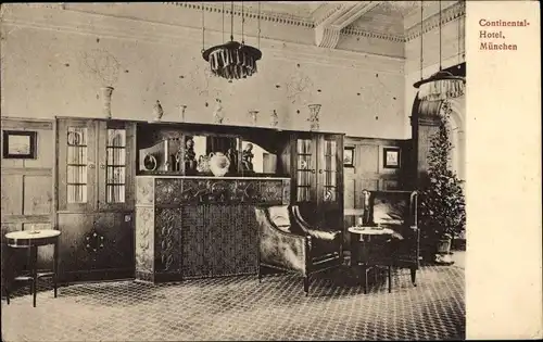 Ak Maxvorstadt München, Continental Hotel, Innenansicht, Max Joseph Straße 5