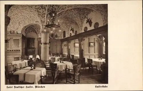 Ak München Bayern, Hotel Deutscher Kaiser, Kaiserstube, Innenansicht