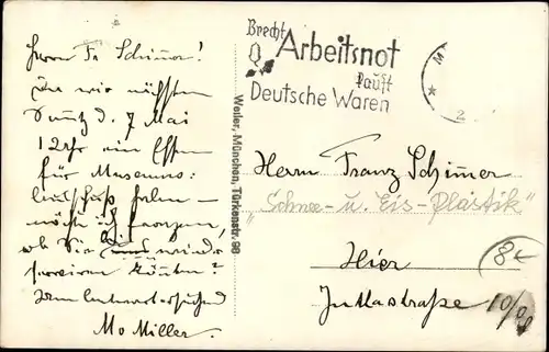 Foto Ak München Bayern, Schneeplastik einer Kutsche