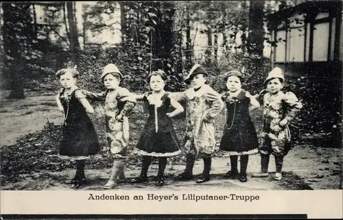 Ak Andenken an Heyer's Liliputaner Truppe