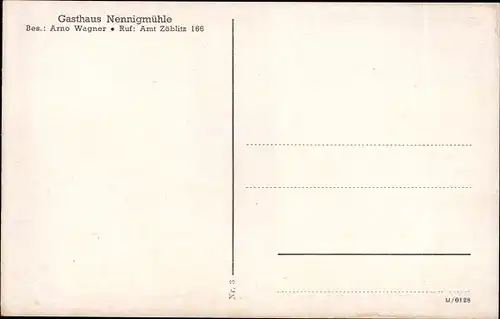 Ak Nennigmühle Pockau im Erzgebirge, Gasthaus Nennigmühle