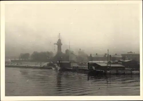 Foto Nowy Port Neufahrwasser Gdańsk Danzig, Januar 1945, Hafen im Winter