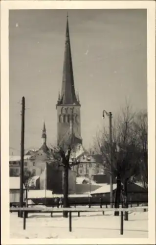 Foto Tallinn Reval Estland, Kirche, Winteransicht Februar 1944