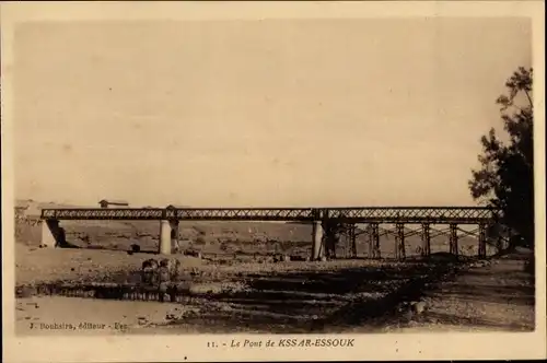 Ak Ksar Es Souk Marokko, Le Pont, Blick auf eine Brücke in der Landschaft