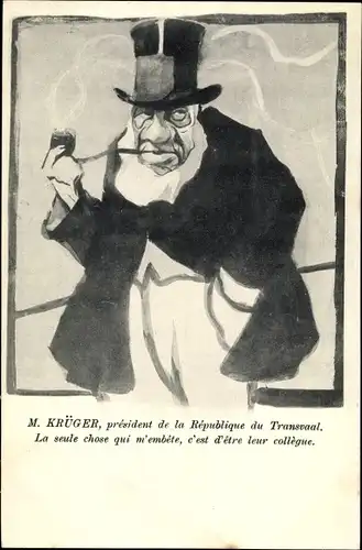 Ak Paul Kruger, president de la Republique du Transvaal, Südafrika, Karikatur