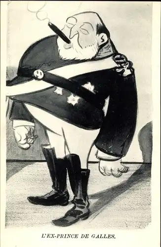 Ak L'Ex Prince de Galles, Eduard VII, König von Großbritannien, Karikatur