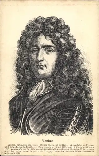 Künstler Ak Sebastien Leprestre Vauban, Marechal de France, Portrait