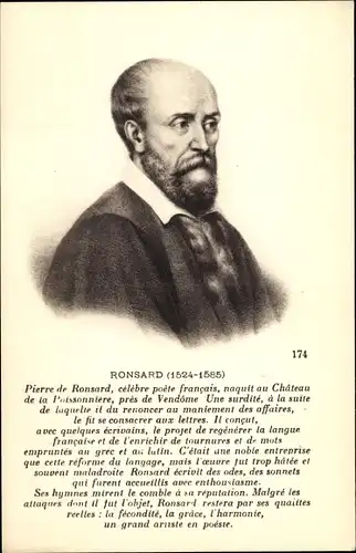 Künstler Ak Pierre de Ronsard, französischer Dichter