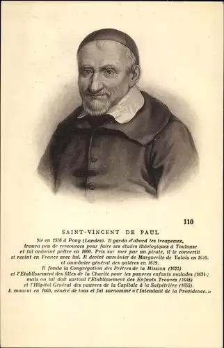 Ak Saint Vincent de Paul, Priester und Heiliger