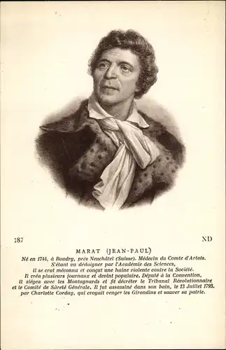 Künstler Ak Jean Paul Marat, Arzt, Portrait