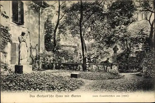 Ak Leipzig in Sachsen, Das Gerhardsche Haus mit Garten , 1906