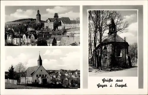 Ak Geyer in Sachsen, Kirche, Teilansicht