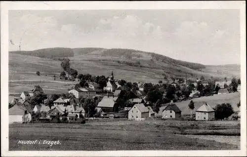 Ak Neudorf Sehmatal im Erzgebirge, Panorama