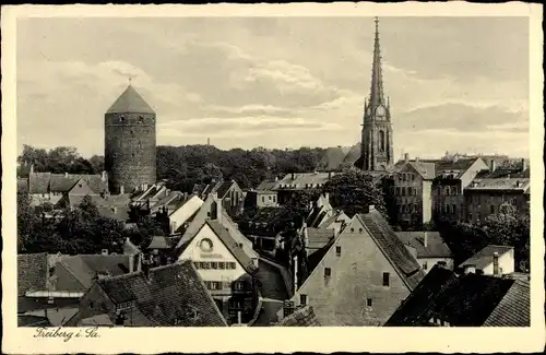 Ak Freiberg Sachsen, Blick über die Dächer, Turm, Kirche