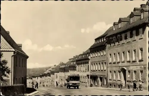 Ak Zöblitz Marienberg im Erzgebirge, Hauptverkehrsstraße