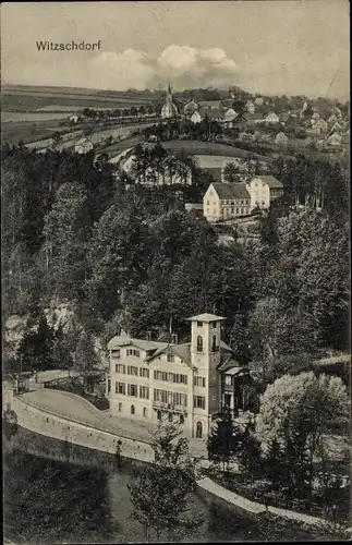 Ak Witzschdorf Gornau im Erzgebirge, Blick über die Ortschaft