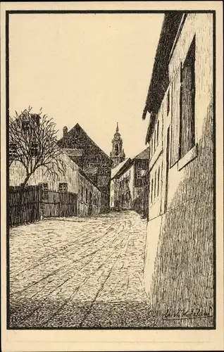 Künstler Ak Eiland, Erich, Schneeberg im Erzgebirge, Das ferne Lied