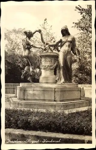 Ak Dresden Altstadt, Mozart-Denkmal