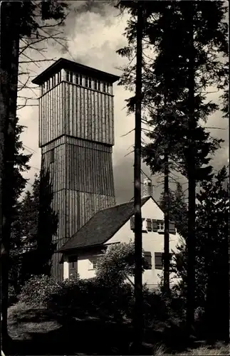 Ak Lauter Bernsbach im Erzgebirge Sachsen, Aussichtsturm Morgenleithe