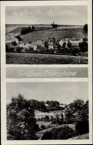 Ak Oberschöna in Sachsen, Panorama, Ortspartie