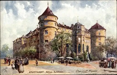 Künstler Ak Flower, Charles, Stuttgart, Altes Schloss, Tuck 653 B