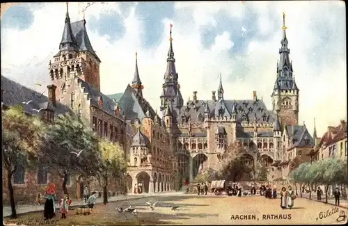 Künstler Ak Flower, Charles, Aachen, Rathaus, Tuck