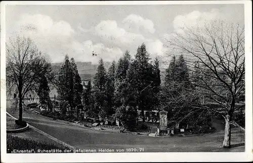 Ak Saarbrücken im Saarland, Ehrental, Ruhestätte der gefallenen Helden von 1870/71